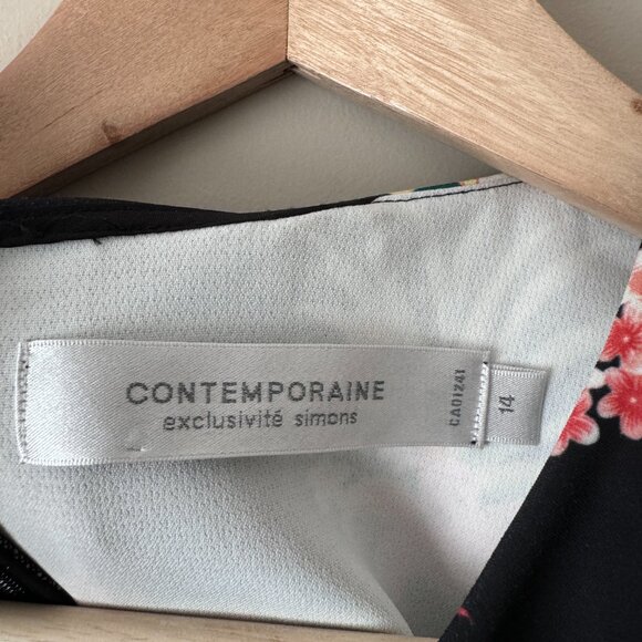 Simons | Contemporaine Sleeveless Tropical Floral Jumpsuit - Size 14 - Picture 4 of 16